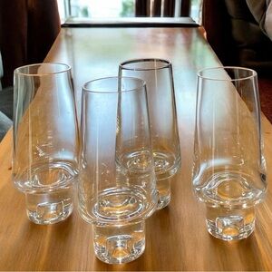 Set of 4, clear  highball glasses, tank style, no signature, EUC